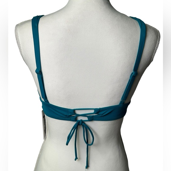 SKYE by Infinity Raine ISABELLA dark teal lace up back bikini swim top XL NWT - Picture 9 of 9